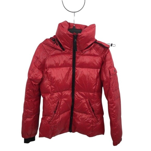 Sam. S13 Freestyle Down Nylon Puffer Jacket Candy Red Size S Festive Winter Coat - Picture 15 of 16